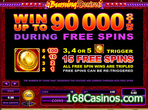 Burning Desire Slot Free Spin Bonus