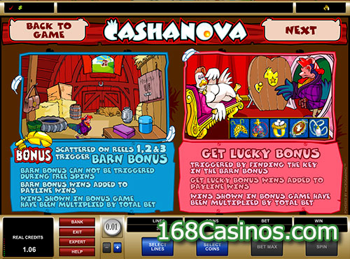 Cashanova Slot Bonus Games