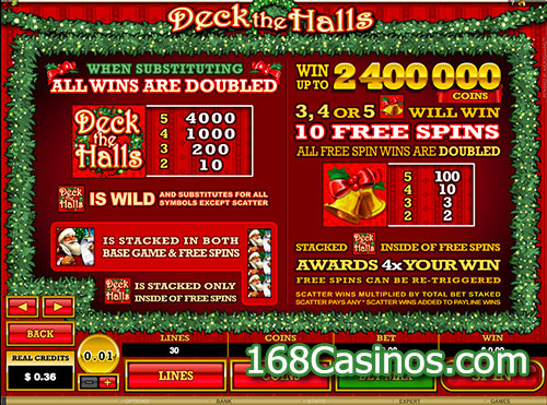 Deck The Halls Slot Bonus and Free Spins