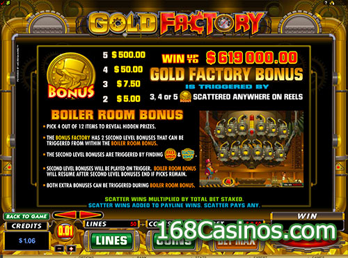 Gold Factory Slot Bonus