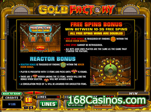 Gold Factory Slot Free Spins Bonus