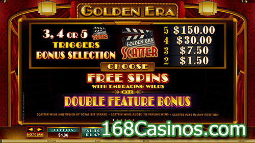 Golden Era Slot Double Feature Bonus