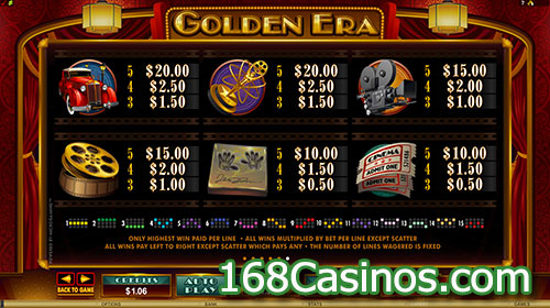 Golden Era Video Slot Pay line