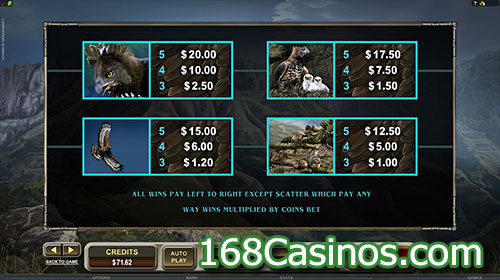 Untamed Crowned Eagle Slot Payline