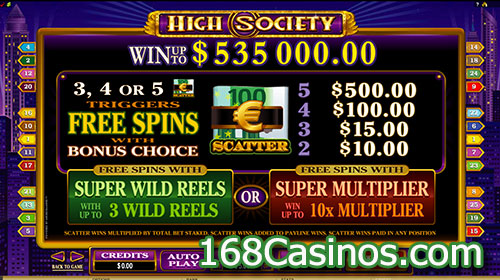 High Society Slot Free Spins Symbols