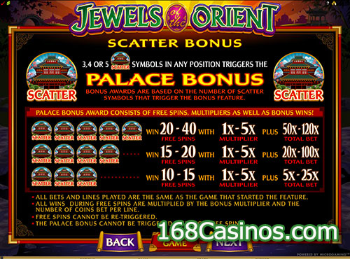 Jewels of the Orient Slot - Scatter Bonus