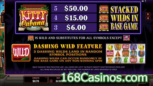 Kitty Cabana Video Slot Wild Feature