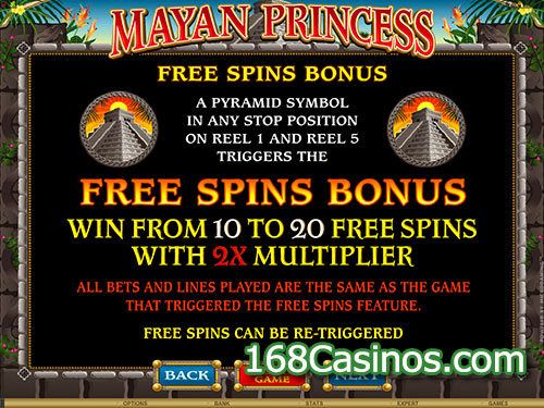 Mayan Princess Slot - Free Spins Bonus