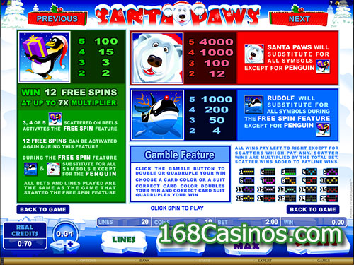 Santa Paws Video Slot Bonus