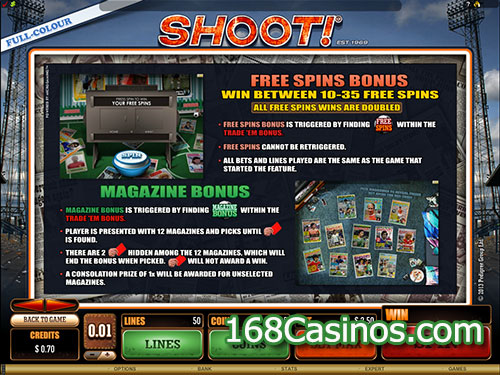 Shoot Video Slot Free Spin Bonus