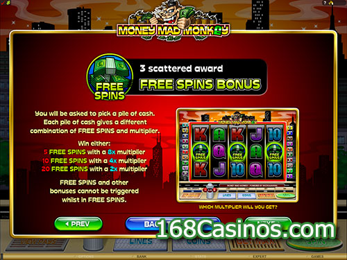 Money Mad Monkey Video Slot Free Spins Bonus
