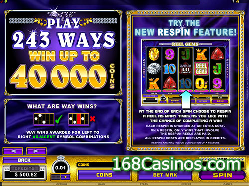 Reel Gems Slot Respin Feature