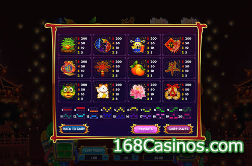 Midnight Lucky Sky Slot Paytable