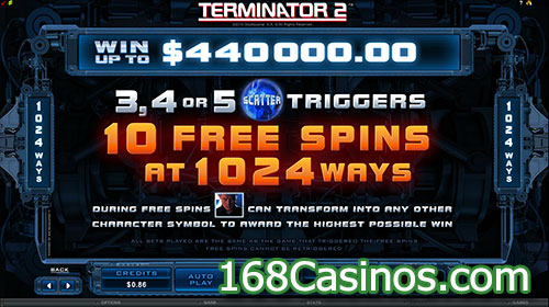 Terminator 2 Slot Free Spin Bonus