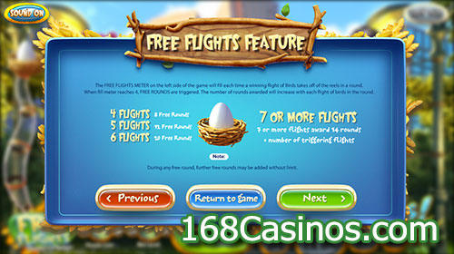 Birds Slot Free Flights Feature